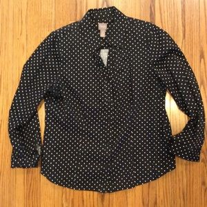 Chico’s Black and White Blouse Top Size 2 12 14